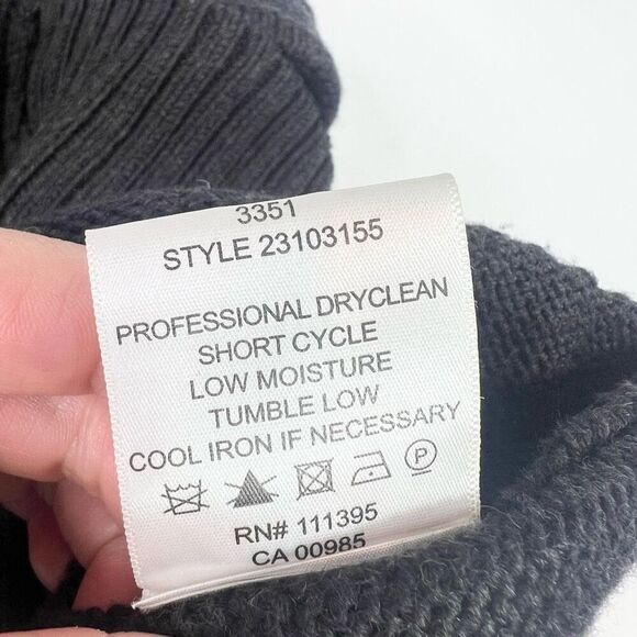 Tory Burch Sweater Vest Womens XS Dark Gray Belt Full Zip Merino Wool - Picture 6 of 11